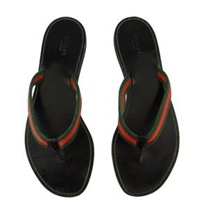 Authentic Gucci stripes thong flip flops.